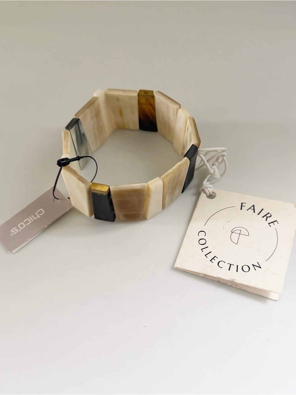 Chico’s Faire Collection Calibration Stretchy Bracelet Boho Art Deco Staple NWT